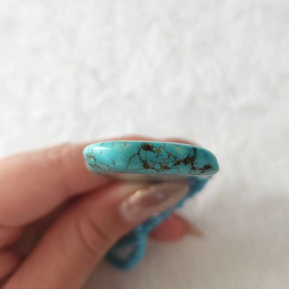 Vintage Turquoise Beaded Necklace Blue Howlite Stone Boho Hippie Witchy Jewelry‎ - Picture 6 of 15